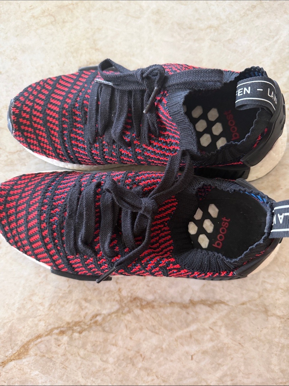 adidas Kids Black & Red Primeknit Boost Sneakers